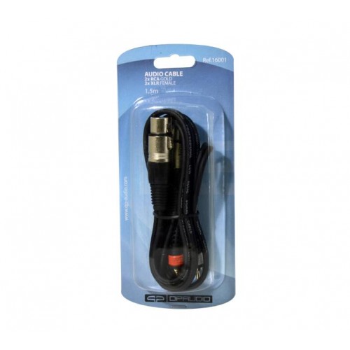 CABLE 2 RCA MACHO A 2 XLR HEMBRA 1,5m QP AUDIO