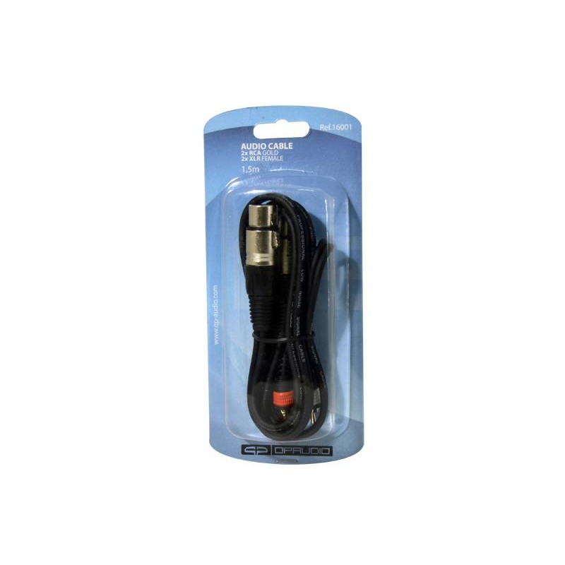 CABLE 2 RCA MACHO A 2 XLR HEMBRA 1,5m QP AUDIO