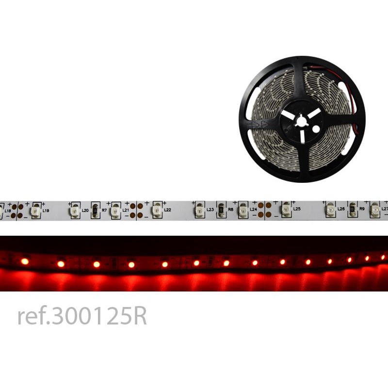 TIRA LED FLEX ROJO 5m 60 LED/m 5050 12V IP-64