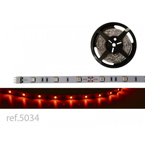 TIRA LED FLEX ROJO 5m 30 LED/m 5050 12V IP-20