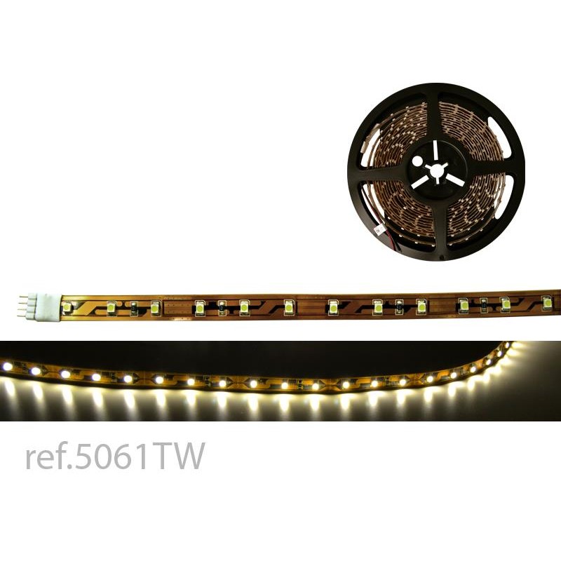 TIRA LED FLEX BL.CALIDO 5m 60 LED/m 3528 12V IP-20