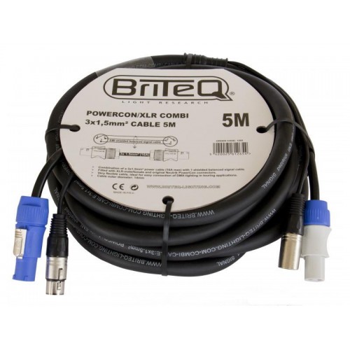 POWERCON/XLR COMBI 5M / 3X1,5mm 5M BRITEQ