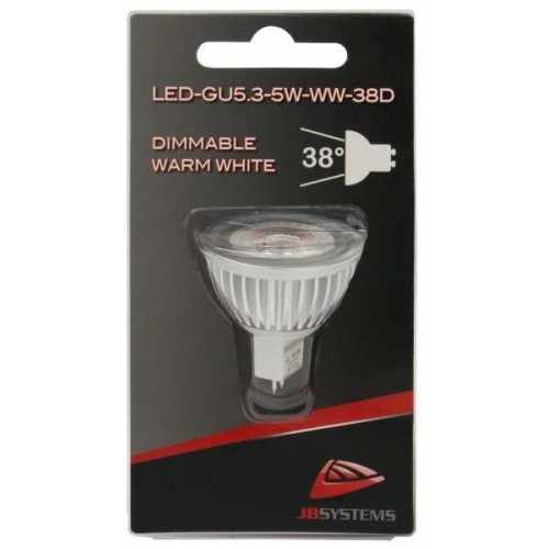 DICROICA GU10 LED COB 5W 2230V BLANCO CÁLIDO 3000K 38º