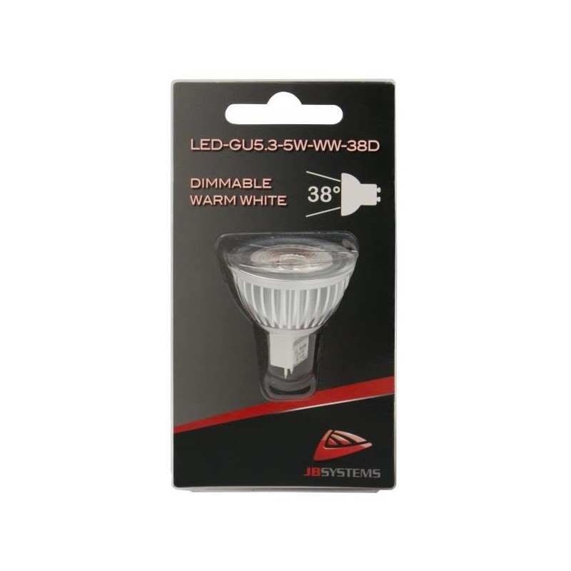 DICROICA GU10 LED COB 5W 2230V BLANCO CÁLIDO 3000K 38º