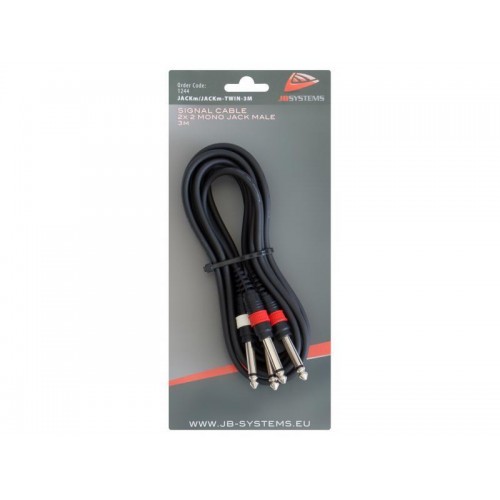 CABLE 2x JACK 6.3mm M - 2x JACK 6.3mm M 3M JBSYSTEMS