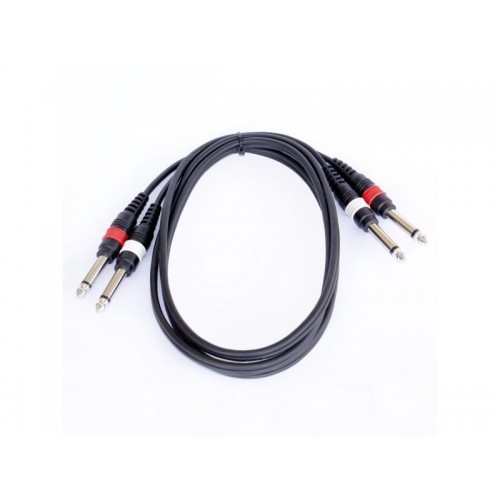 CABLE 2x JACK 6.3mm M MONO - 2x JACK 6.3mm M MONO 1.5m JBSYSTEMS