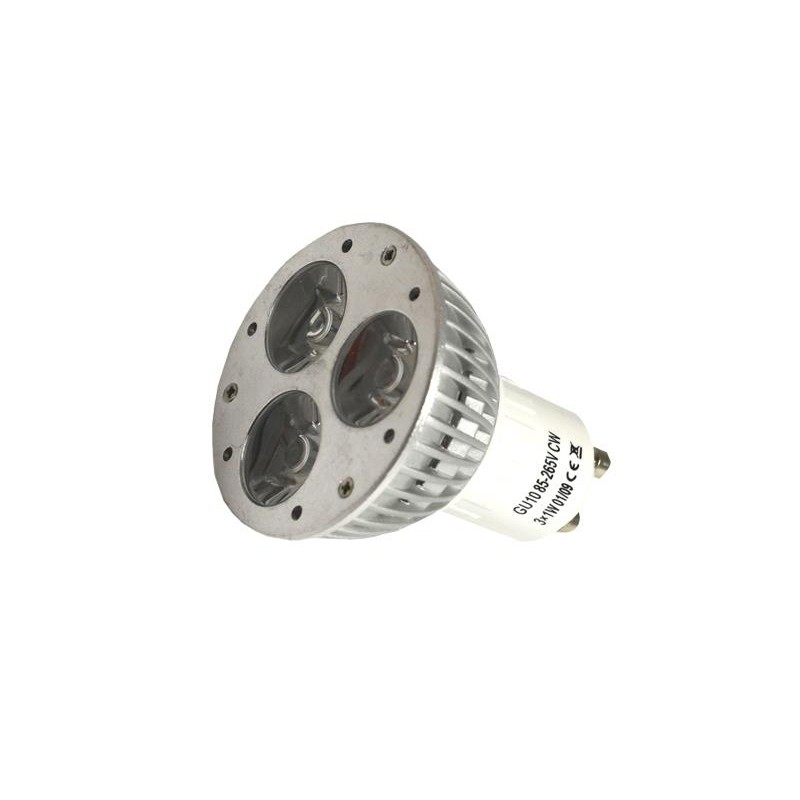 DICROICA GU-10 3x1W 220V BLANCO FRÍO 60º