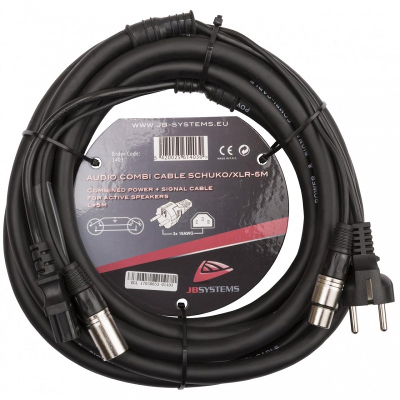 AUDIO COMBI CABLE SCHUKO / XLR-5M JBSYSTEMS