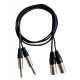 CL-40/1.5 CABLE 2x JACK MONO 6.3mm - 2x XLR 3P MACHO 1.50M HILEC