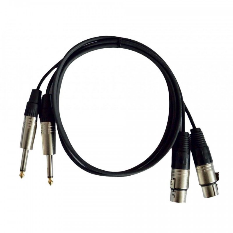 CL-42/1.5 CABLE 2x JACK MONO 6.3mm - 2x XLR 3P HEMBRA 1.50M HILEC