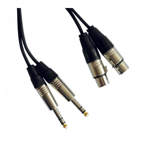 CL-43/1.5 CABLE 2x JACK ST 6.3mm - 2x XLR 3P HEMBRA 1.5M HILEC