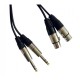 CL-43/3 CABLE 2x JACK ST 6.3mm - 2x XLR 3P HEMBRA 3M HILEC