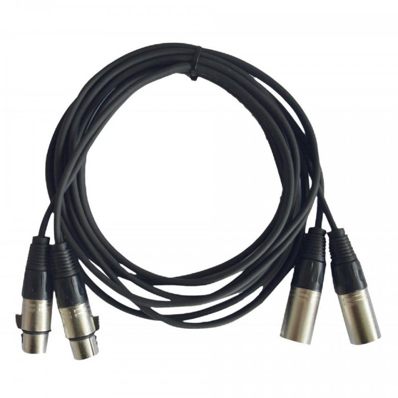 CL-2XM2XF/0.6 CABLE 2x XLR 3P MACHO - 2x XLR 3P HEMBRA 0.60M HILEC