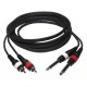 CL-23/1.5 CABLE 2x RCA MACHO - 2x JACK 6.3mm MONO 1.5m / 4mm HILEC