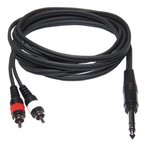 CABLE 2 RCA MACHO A 1 JACK 6.3 ST 1.5m HILEC