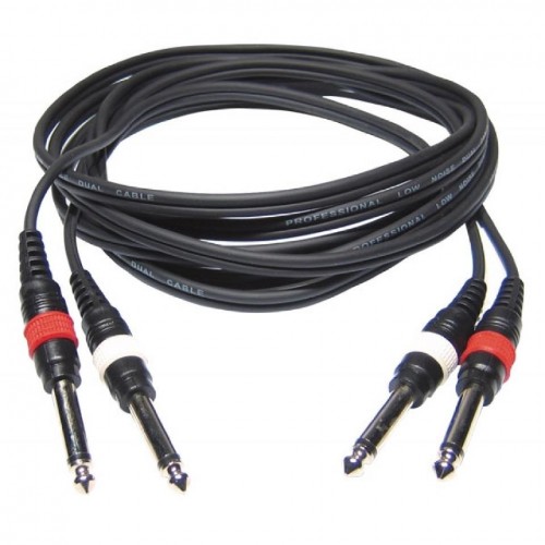 FL-22/1.5 CABLE 2x JACK 6.3mm MONO - 2x JACK 6.3mm MONO 1.5m / 2x4 mm  HILEC