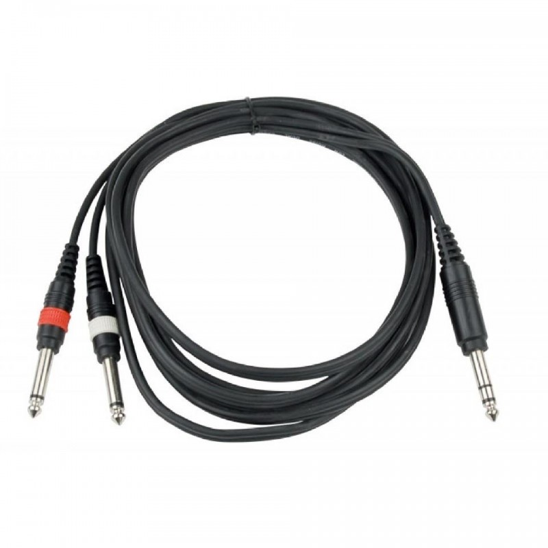 CABLE 1 JACK 6.3 ST A 2 JACK 6.3 MONO 3m HILEC