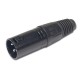 CONECTOR XLR 3P MACHO AÉREO NEGRO HILEC