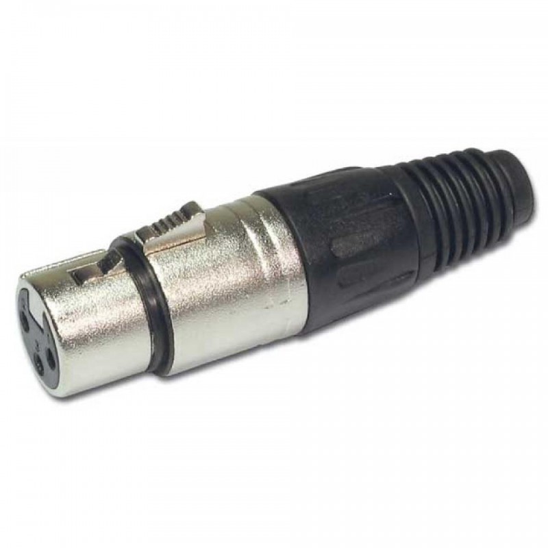 XLR 3 PIN HEMBRA AÉREO CROMADO HILEC