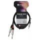 CABLE MINI JACK 3.5mm ST A 2x JACK 6.3mm MONO REAN - 1.5m PREMIUM HILEC