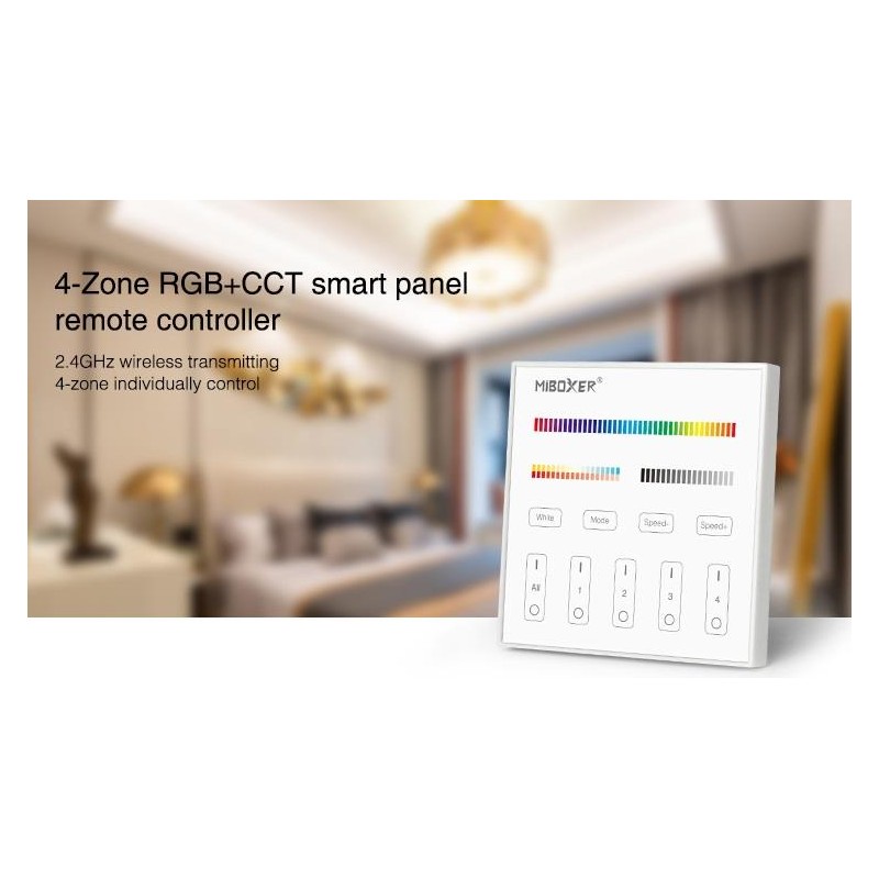 T4 PANEL CONTROL CONTROL RGBW 4 ZONAS MIBOXER