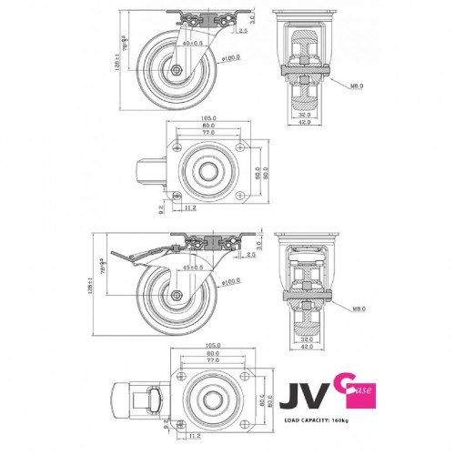 SET 4 RUEDAS PARA RACK CHALLENGER